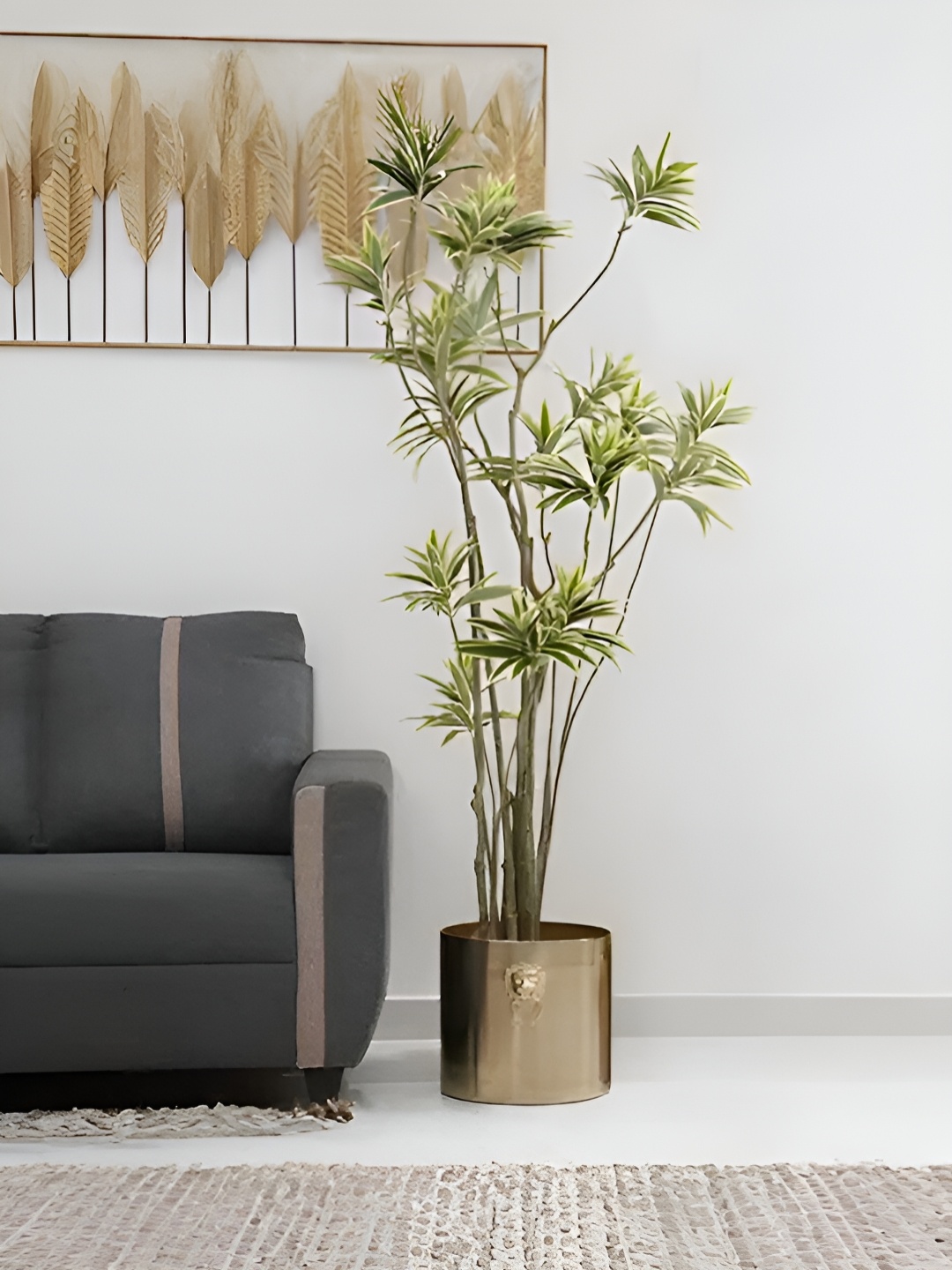 

Royaloak Gold-Toned Etched Floor Planter