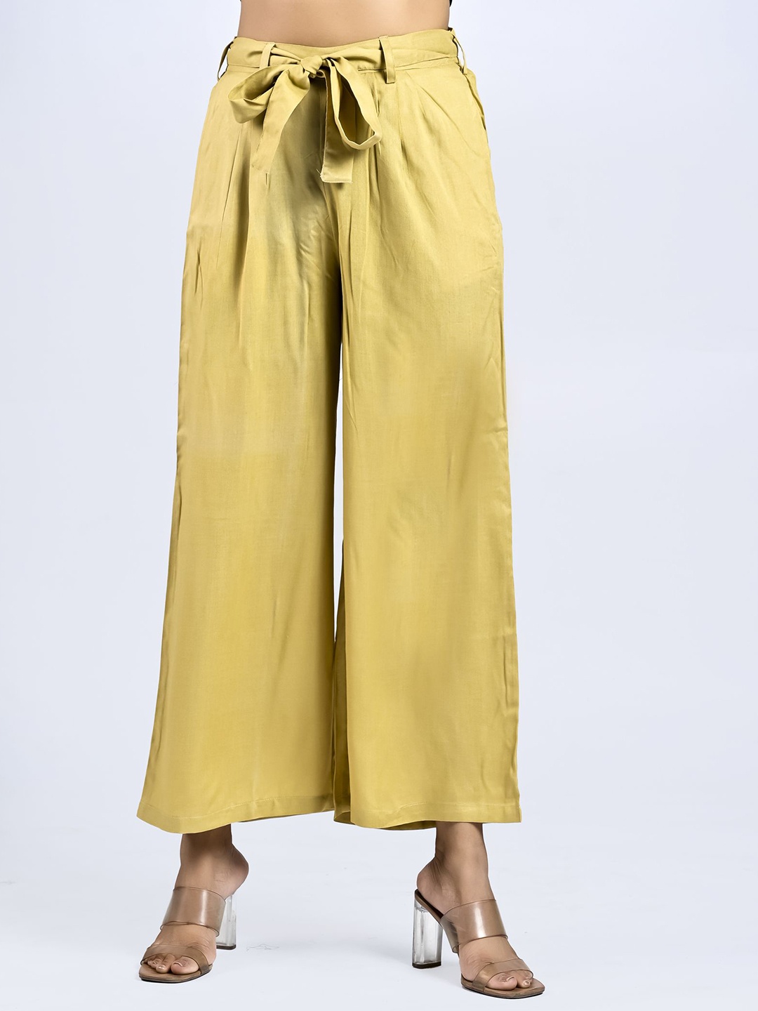 

MIRAYYA Women Flared Palazzos, Beige