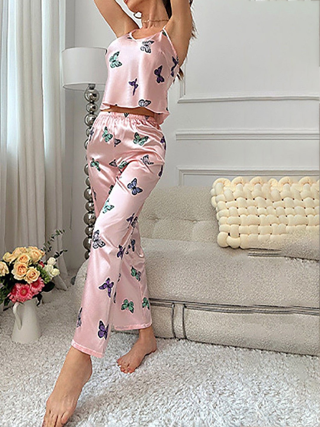 

Softwrap Women Printed Night suit, Pink