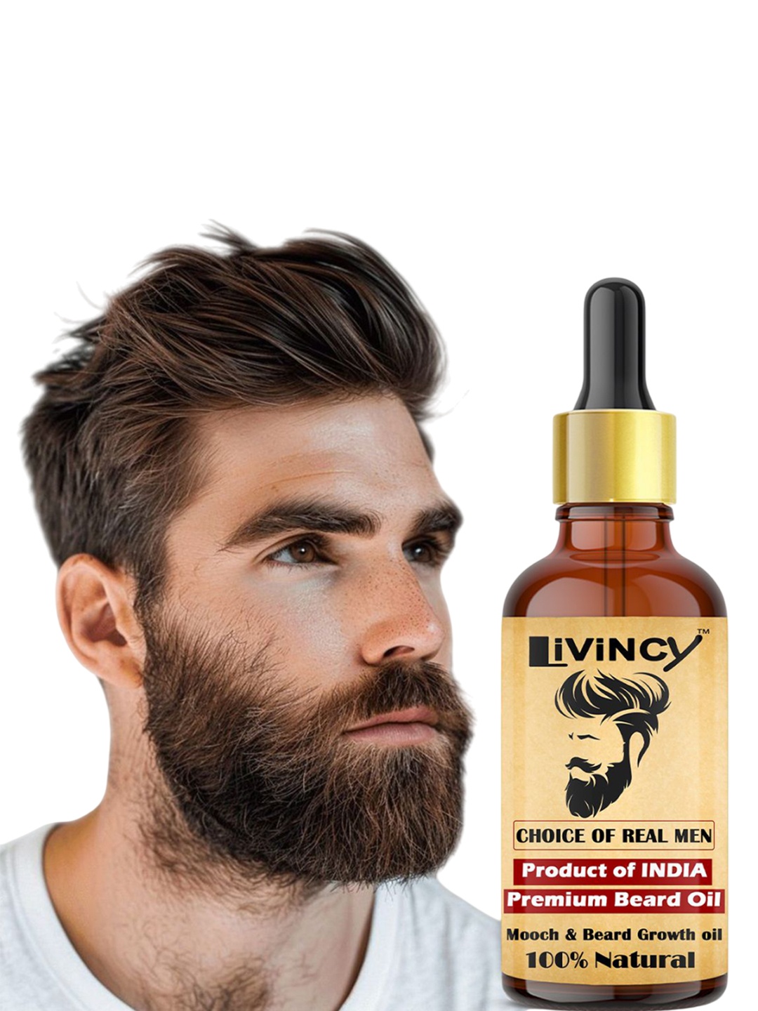 

LIVINCY Natural Patchy Hair Growth Booster Beard Oil - 30 ml, Transparent