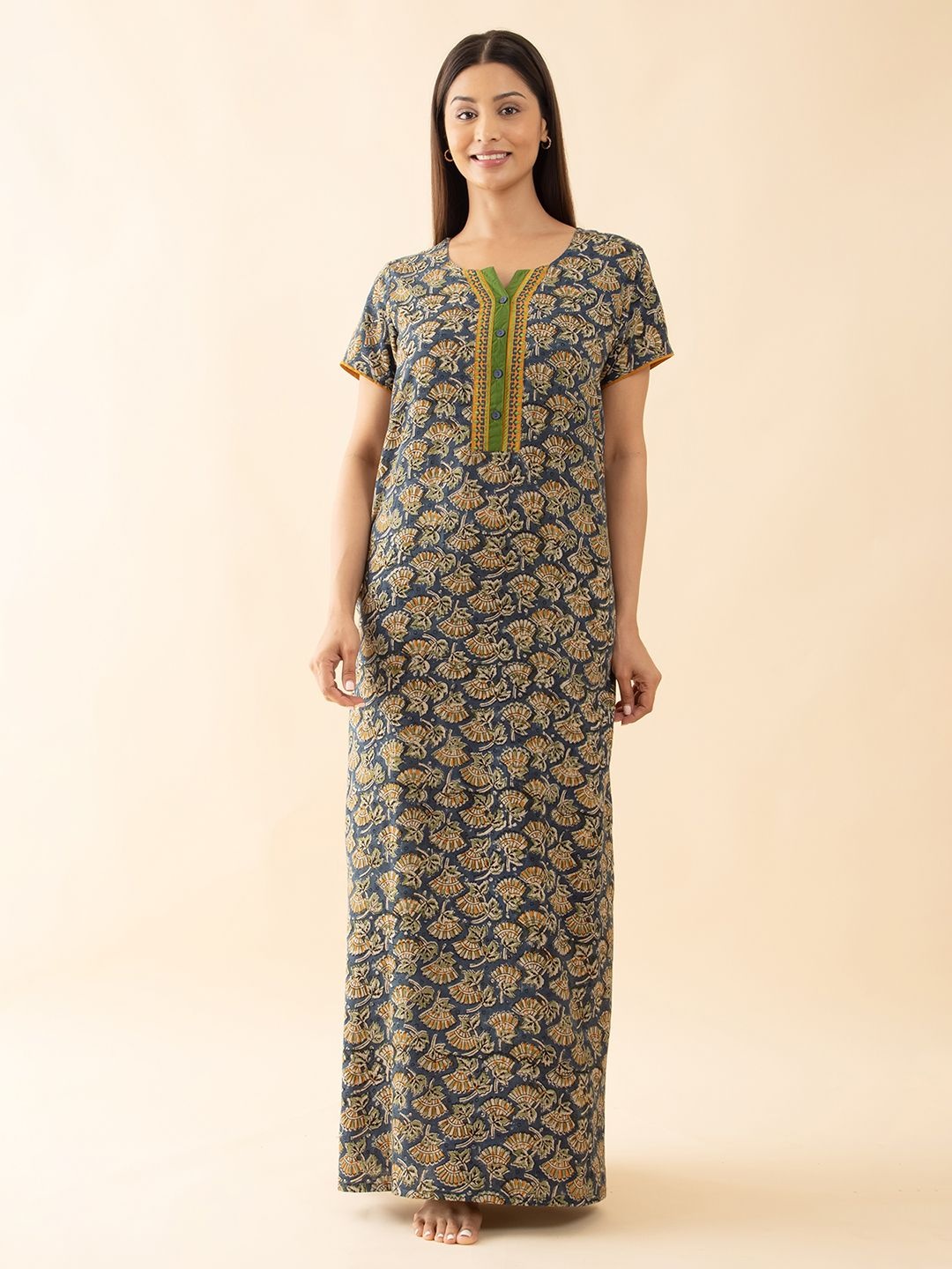 

Maybell Printed Maxi Nightdress, Blue