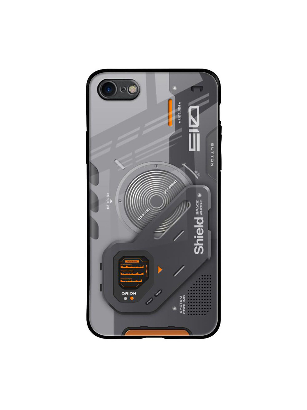 

QRIOH Tech Lifestyle Printed iPhone 7 Back Case, Grey