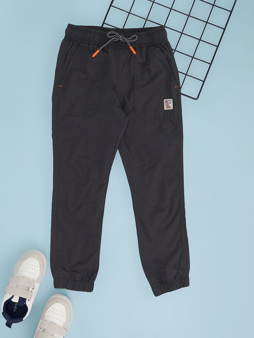 

Pantaloons Junior Boys Solid Joggers Trousers, Charcoal