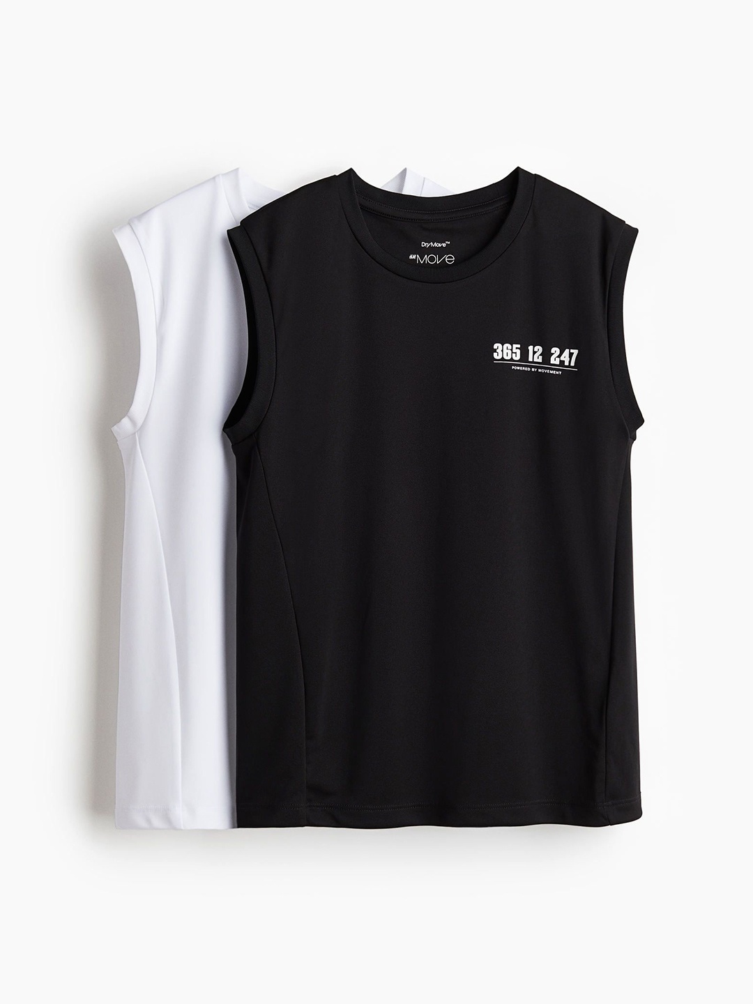 

H&M 2-Pack Sports Vest Tops With Dry Move, Black