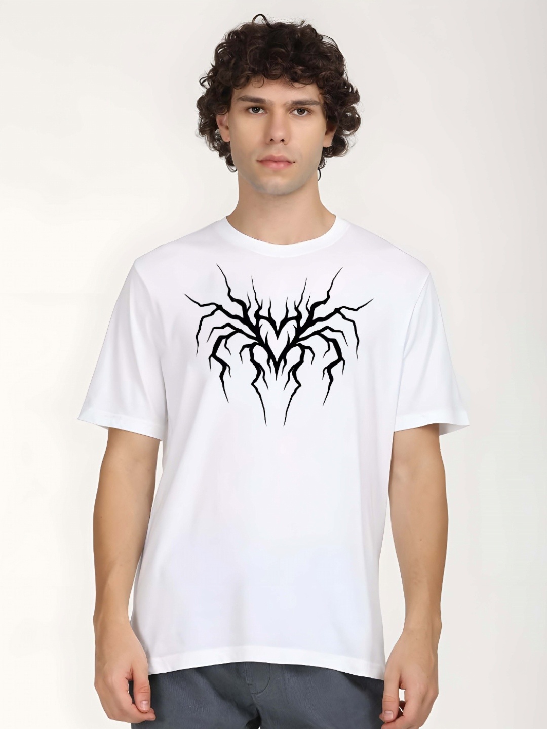 

SZN Men Graphic Printed Round Neck Regular Fit Cotton T-shirt, White