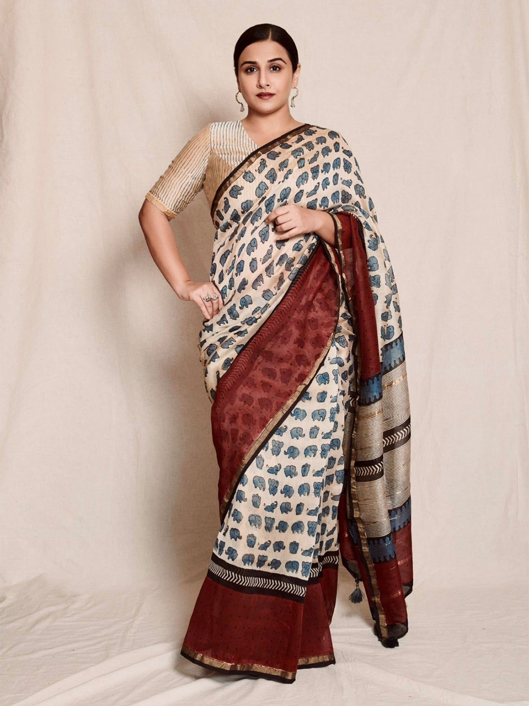 

Moda Rapido Zari Pure Cotton Chanderi Saree, Brown
