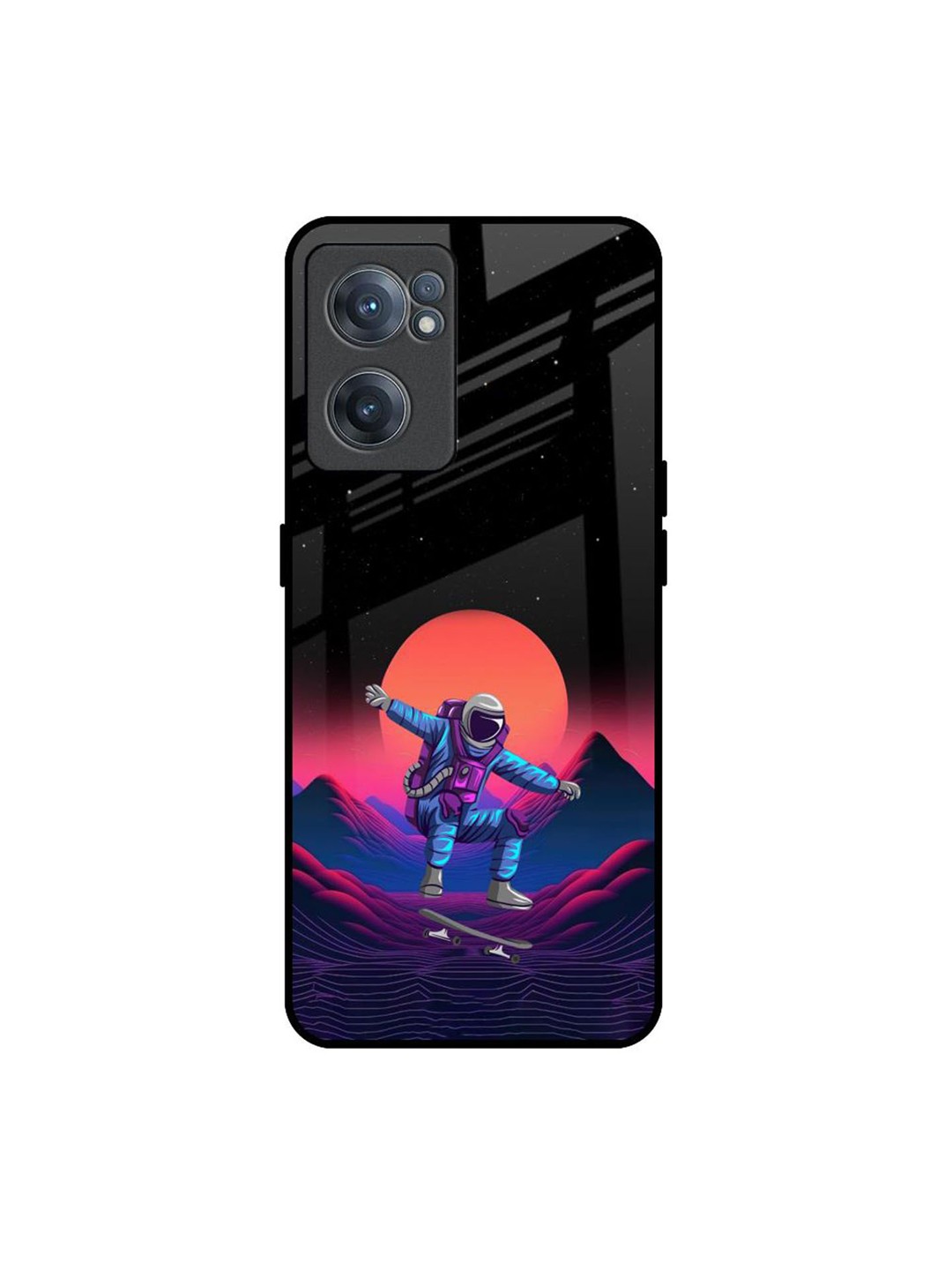 

QRIOH Retro Astronaut Printed OnePlus Nord CE 2 Back Case, Black