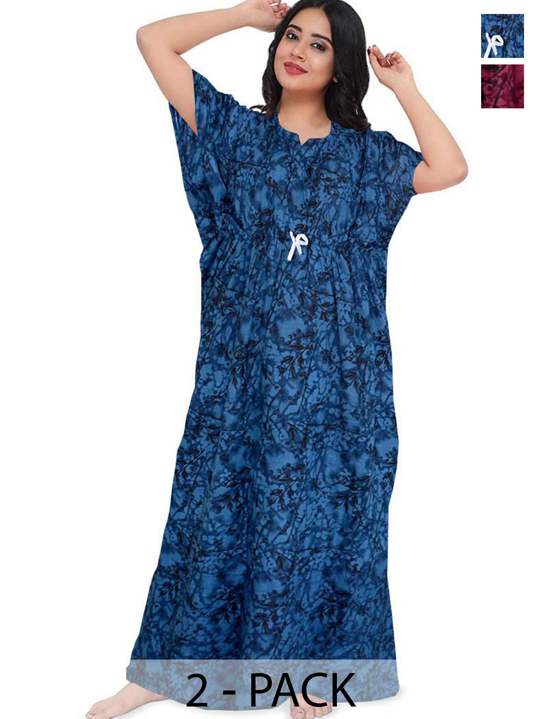 

PR PINK ROYAL Printed Maxi Nightdress, Blue