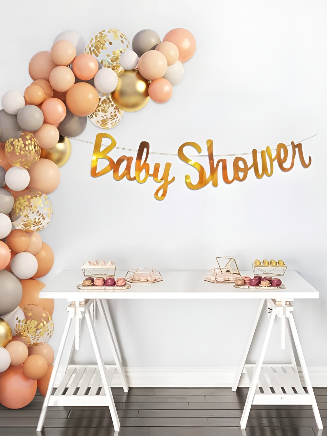 

Special You 65Pcs Peach-Colored & White Baby Shower Decor