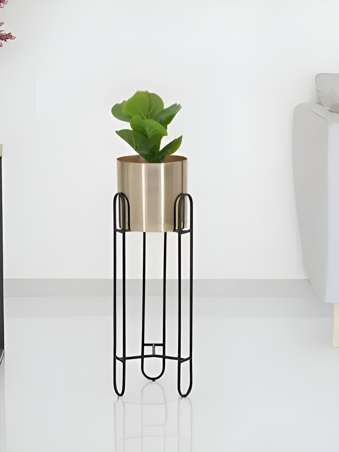 

Royaloak Gold-Toned Floor Planter With Stand