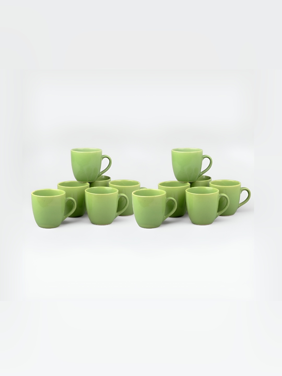 

Storepedia Green Handcrafted Solid Ceramic Glossy Cups Set of Cups and Mugs