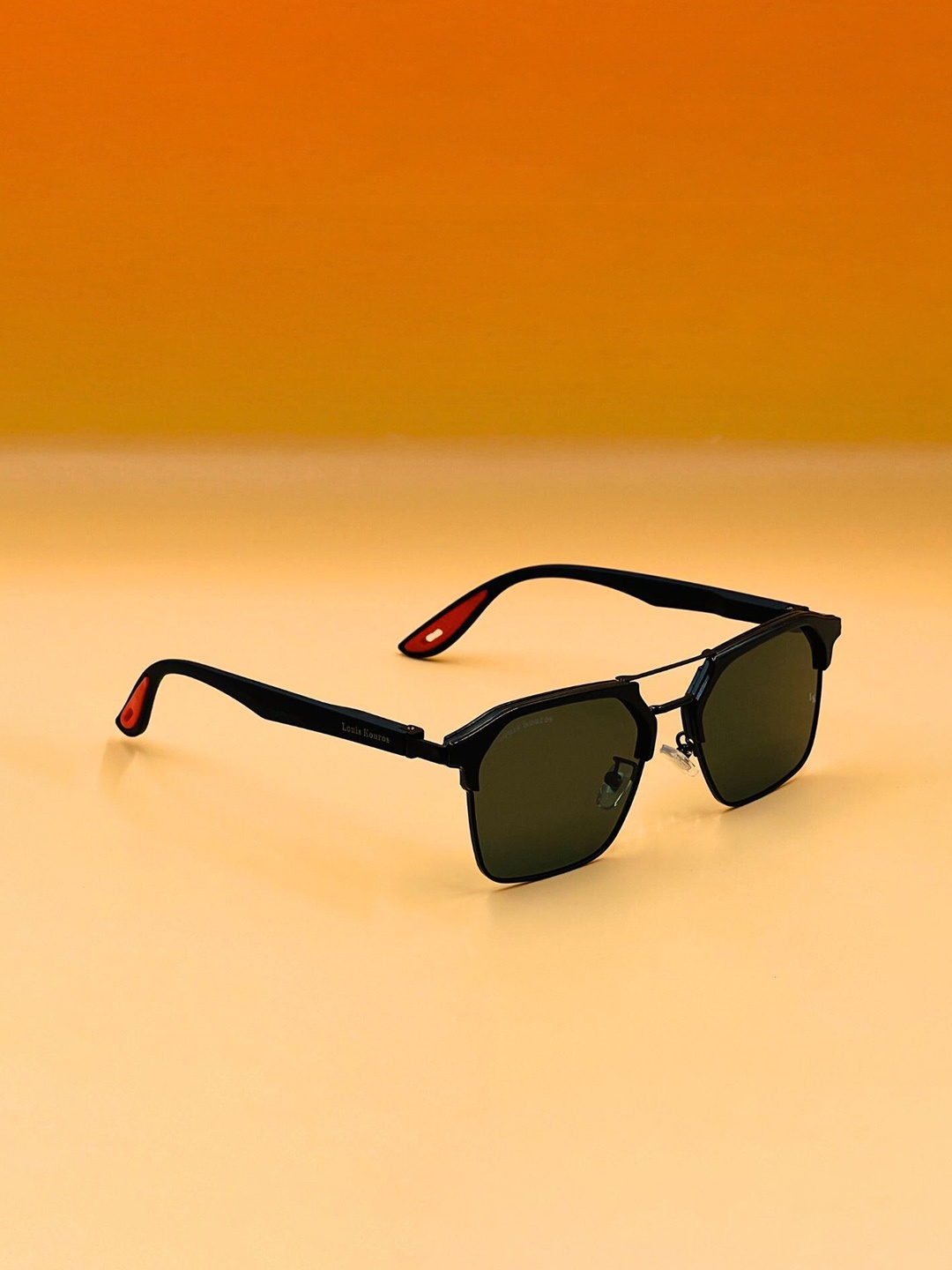 

LOUIS KOUROS Unisex Sunglasses with UV Protected Lens SUN-LK-2404-GRN1BLK-BLK-P, Green