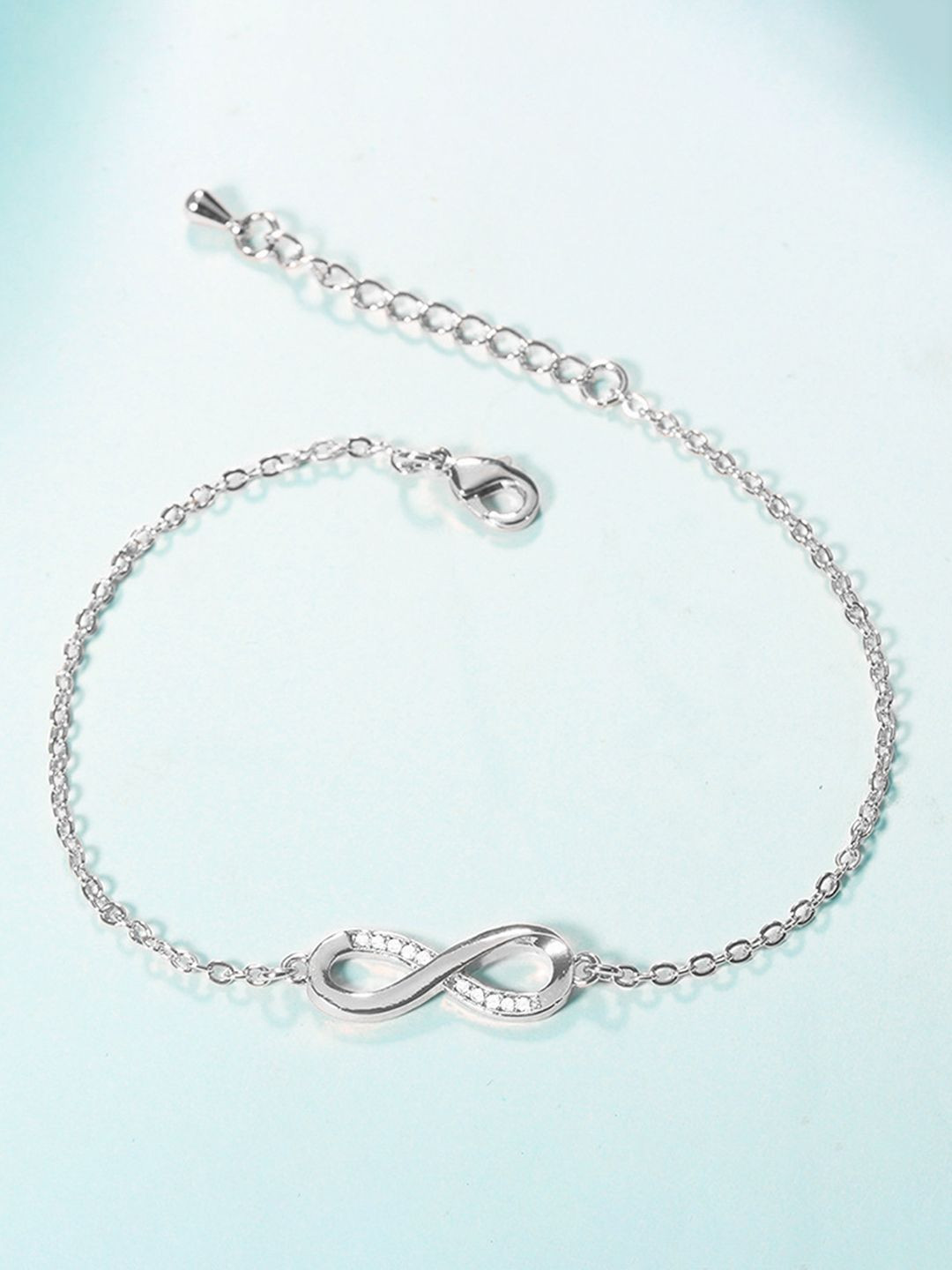 

Peora Women Cubic Zirconia Silver-Plated Wraparound Bracelet