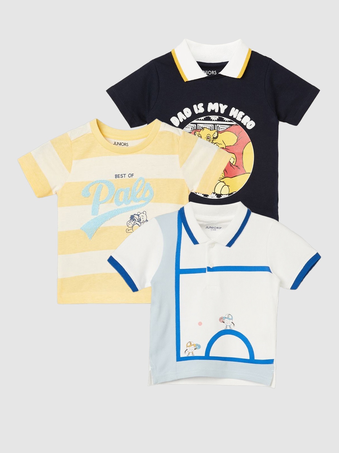 

Juniors by Lifestyle Boys Pack Of 3 Printed T-shirts, White
