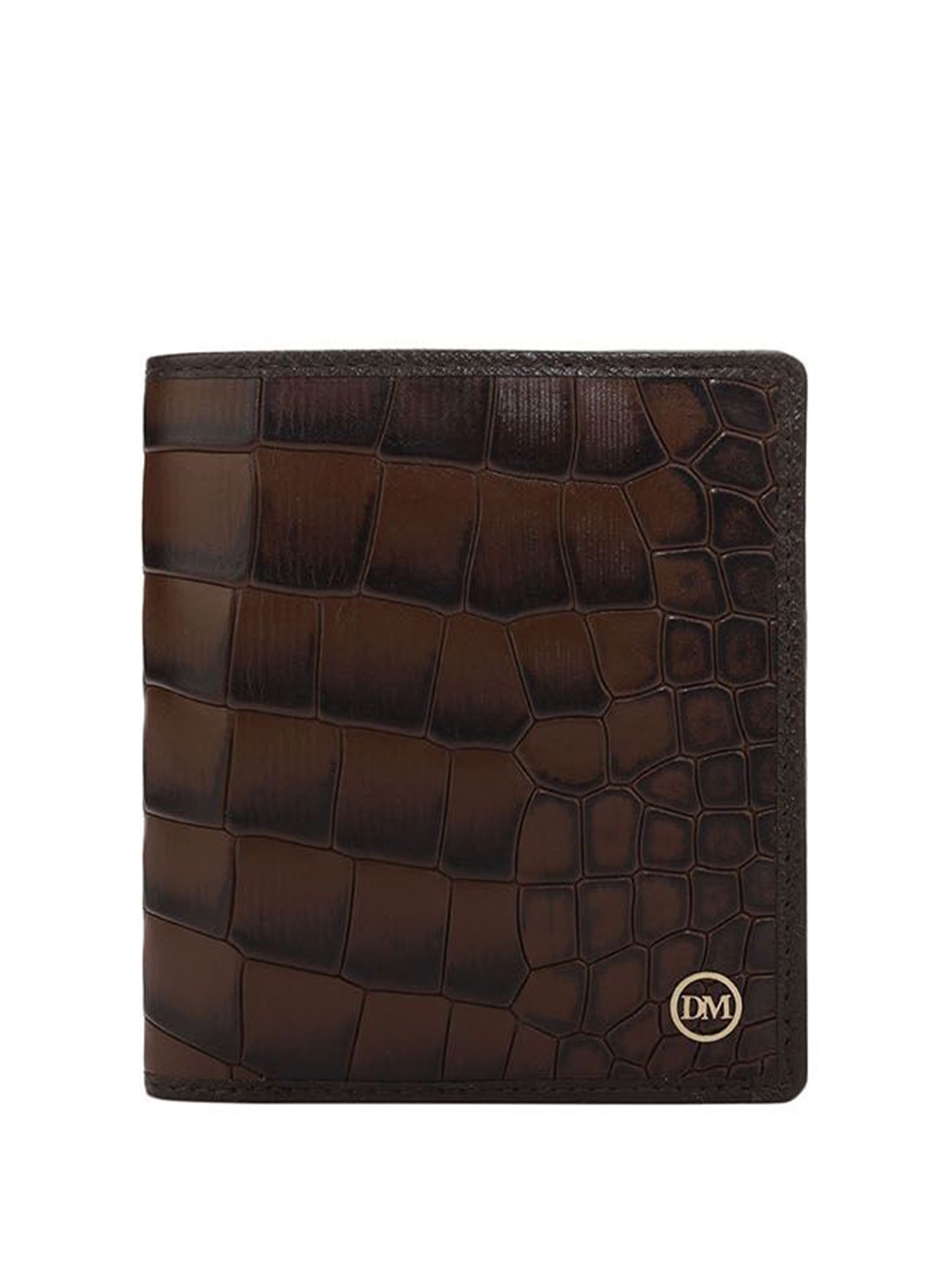 

Da Milano Men Textured Leather Two Fold Wallet, Brown