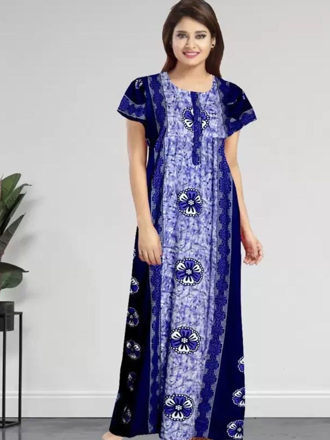 

PR PINK ROYAL Printed Maxi Nightdress, Blue