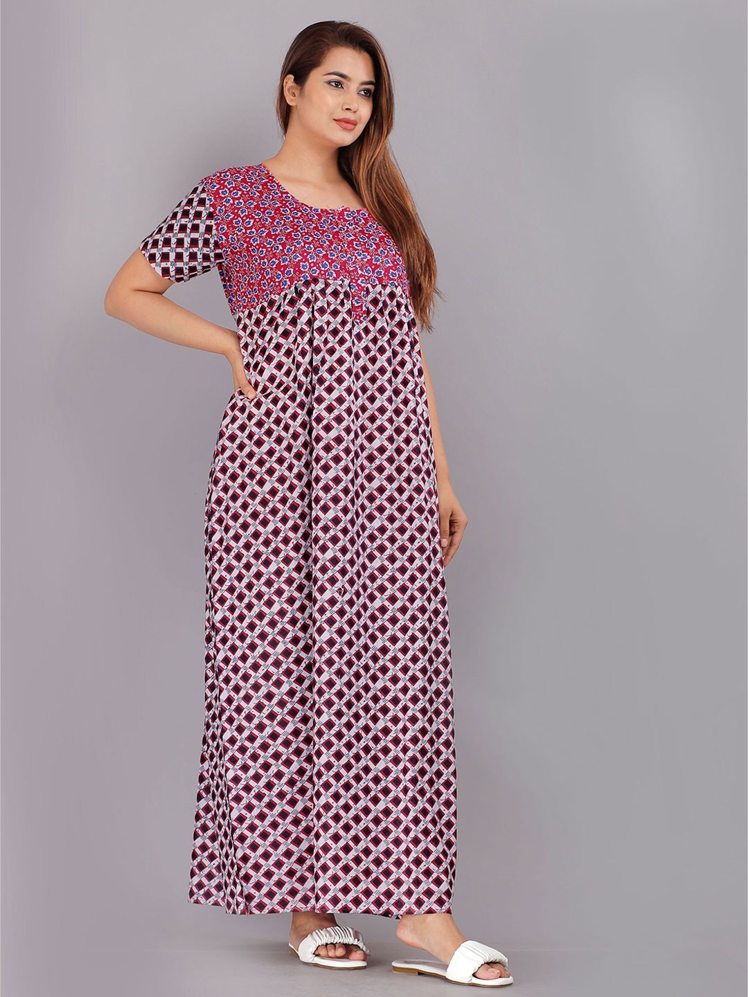 

PR PINK ROYAL Printed Maxi Nightdress