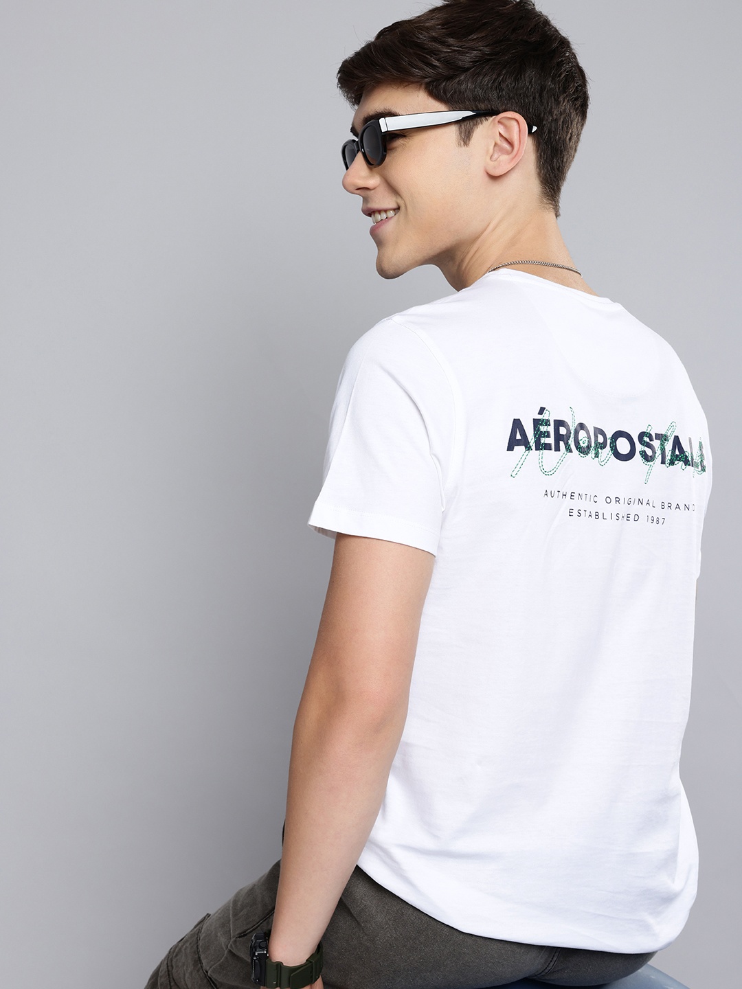 

Aeropostale Brand Logo Printed Pure Cotton T-shirt, White