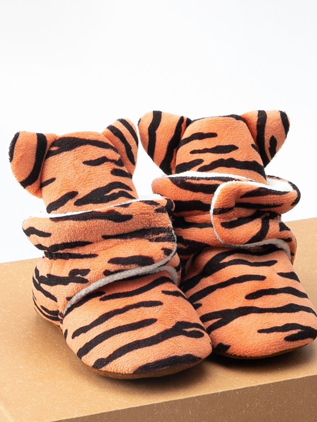 

NESKA MODA Kids Anti-slip Fleece Booties, Orange
