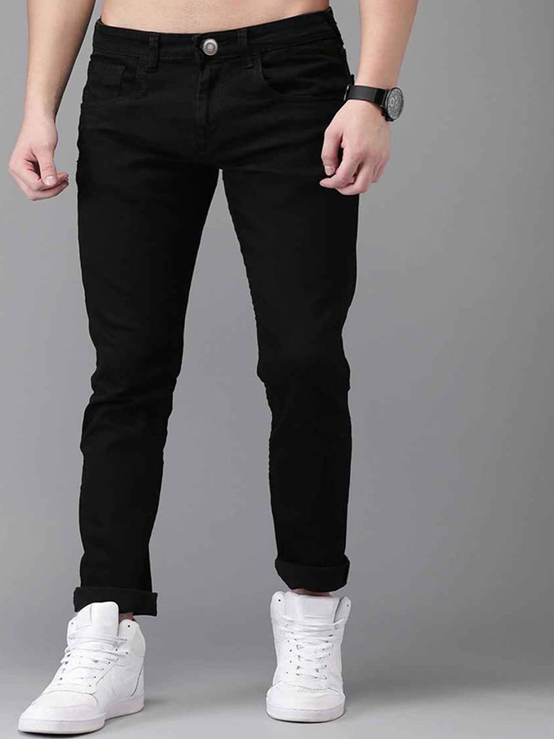 

ComfyStyle Men Jean Regular Fit Stretchable Jeans, Black