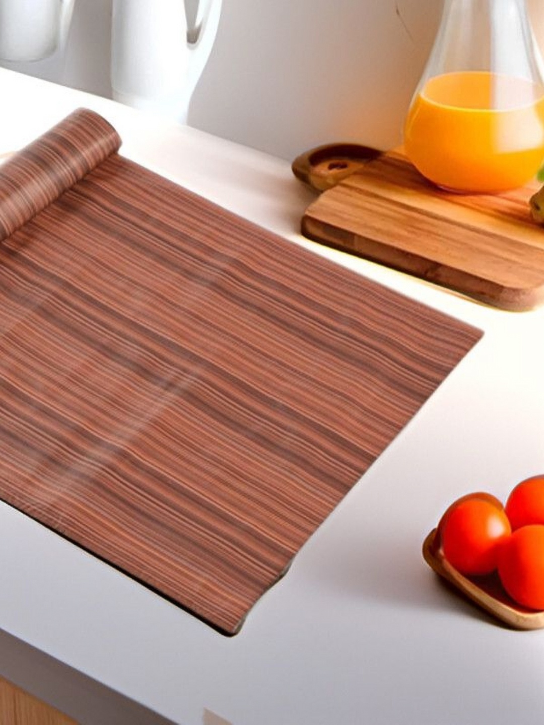

REVEXO Brown Printed Water-Resistant Shelf Liner