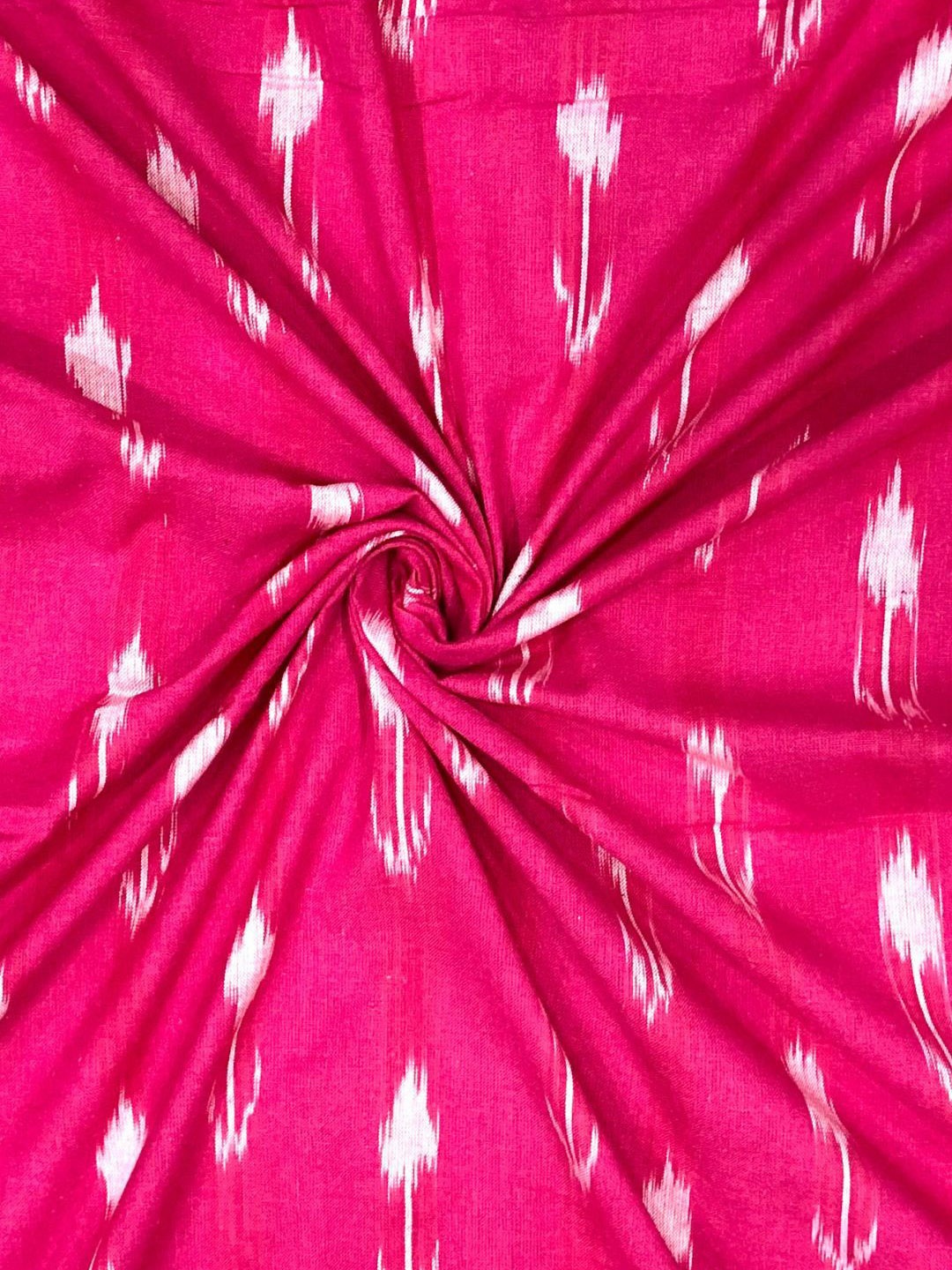 

PALASH Geometric Printed Ikkat Hand Block Pure Cotton Unstitched Kurta Material, Pink