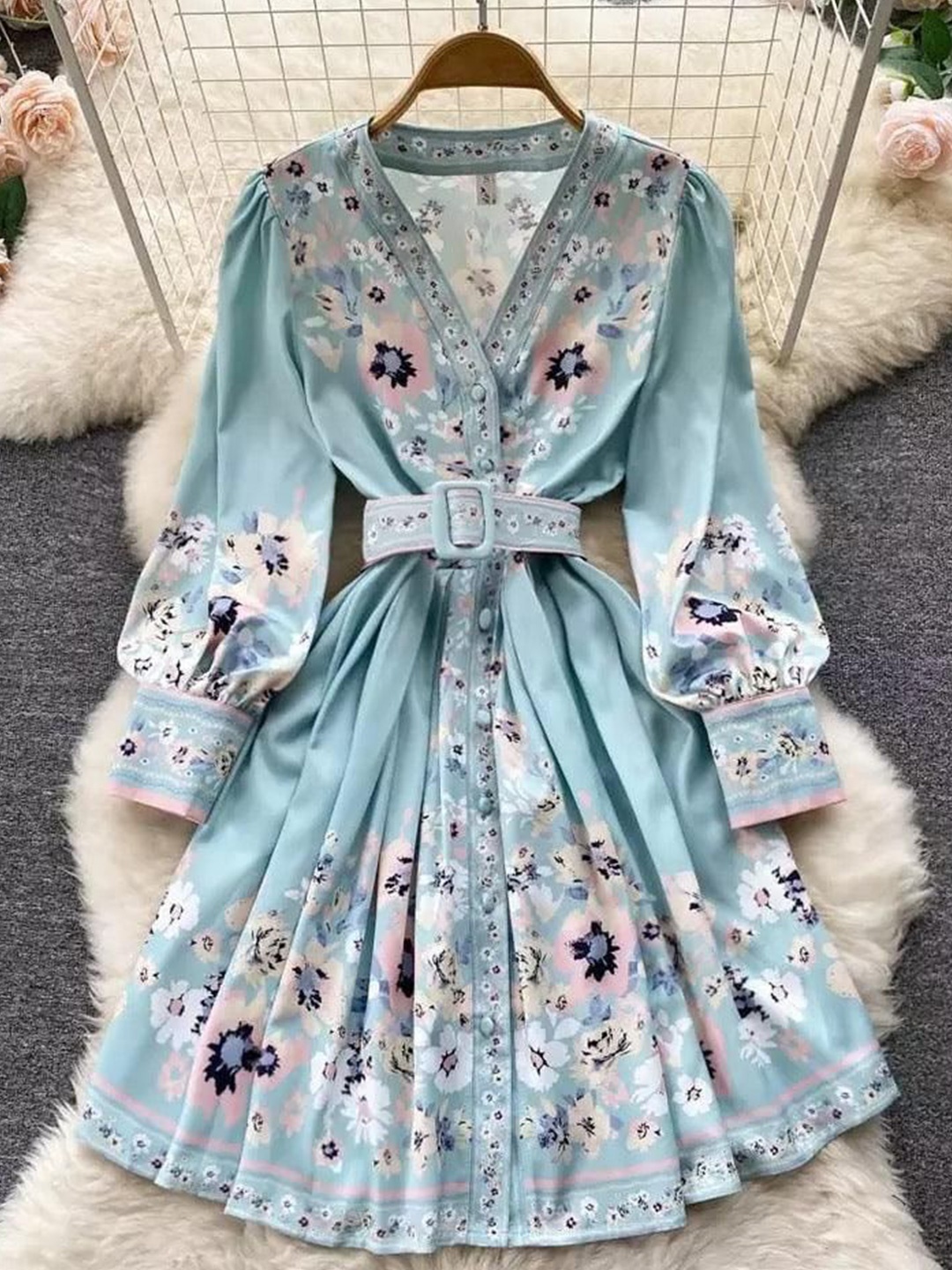 

Alamode By Akanksha Women Viloet Evord Vintage Dress, Blue