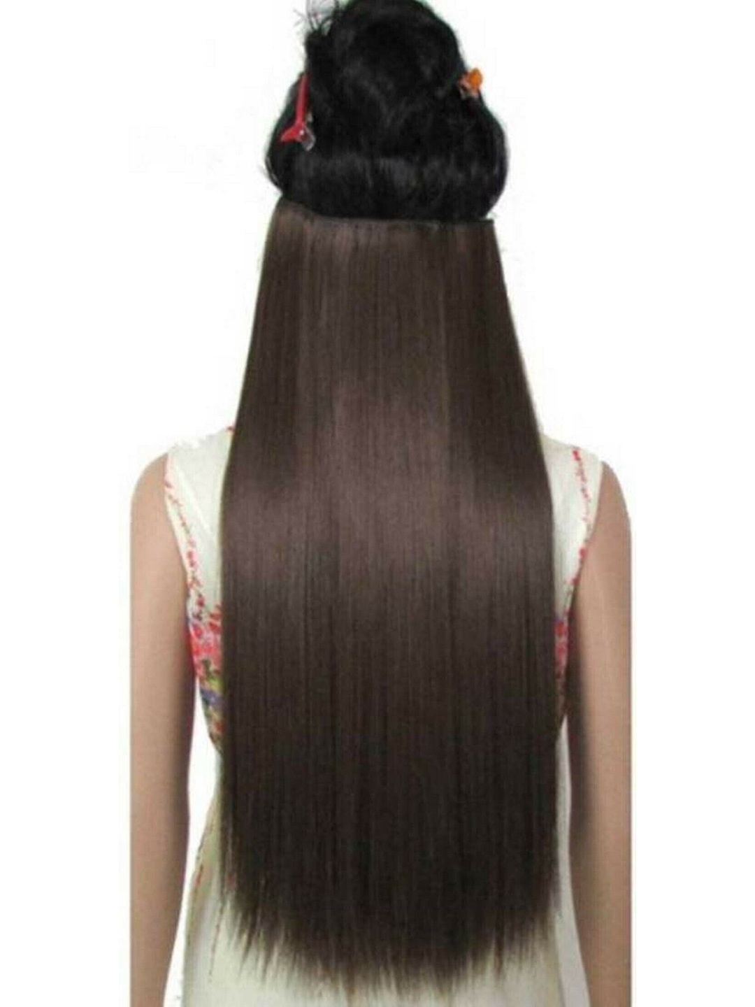 

CRIBE Clip-In Ponytail Straight Hair Extension -Brown - 24 Inch