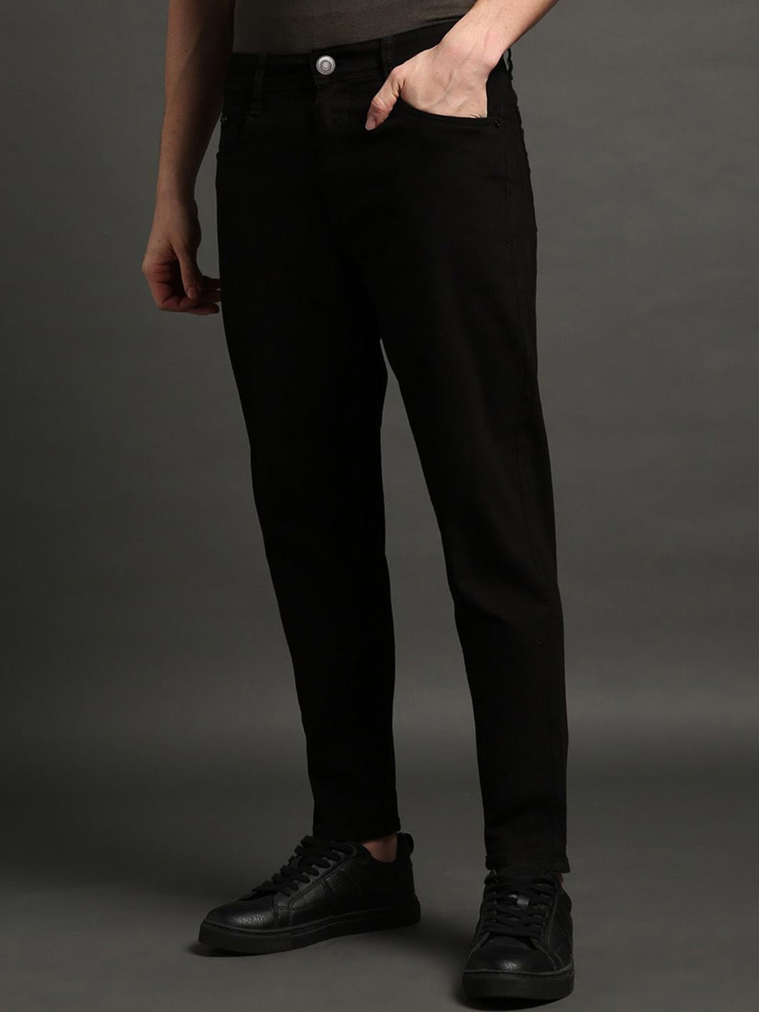 

INDIROCKS Men Stretchable Jeans, Black