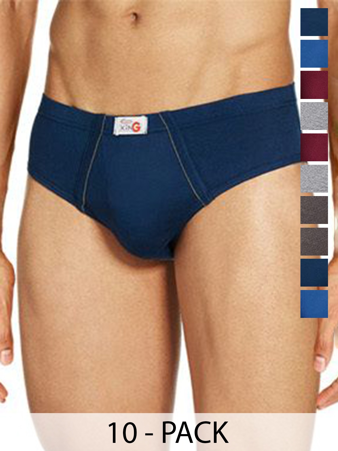

Rupa Pack Of 10 Assorted Pure Cotton Basic Briefs - Frontline-Xing-Brief-IE-10--75