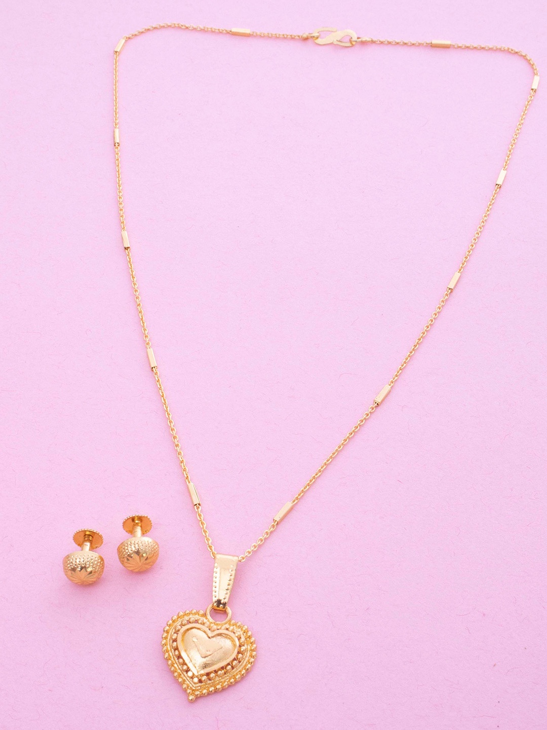 

Ramdev Art Fashion Jwellery Gold-Plated Heart Shaped Jewellery Set