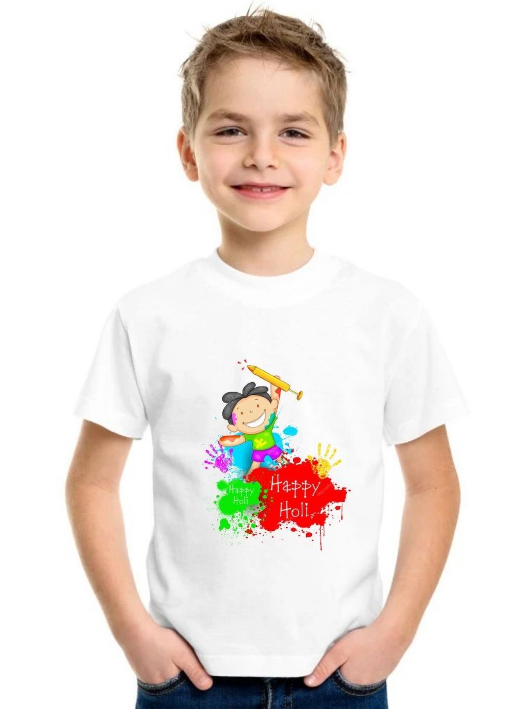 

SHUBHAM DESIGNER GALLERY Boys Graphic Printed Round Neck T-shirt, White