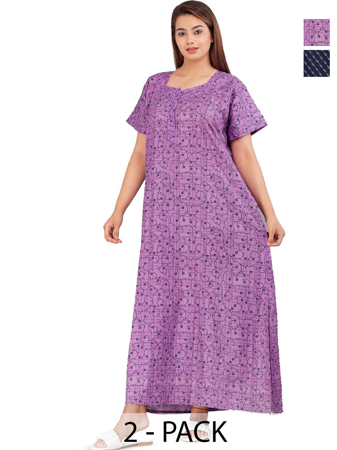 

PR PINK ROYAL Printed Maxi Nightdress, Purple