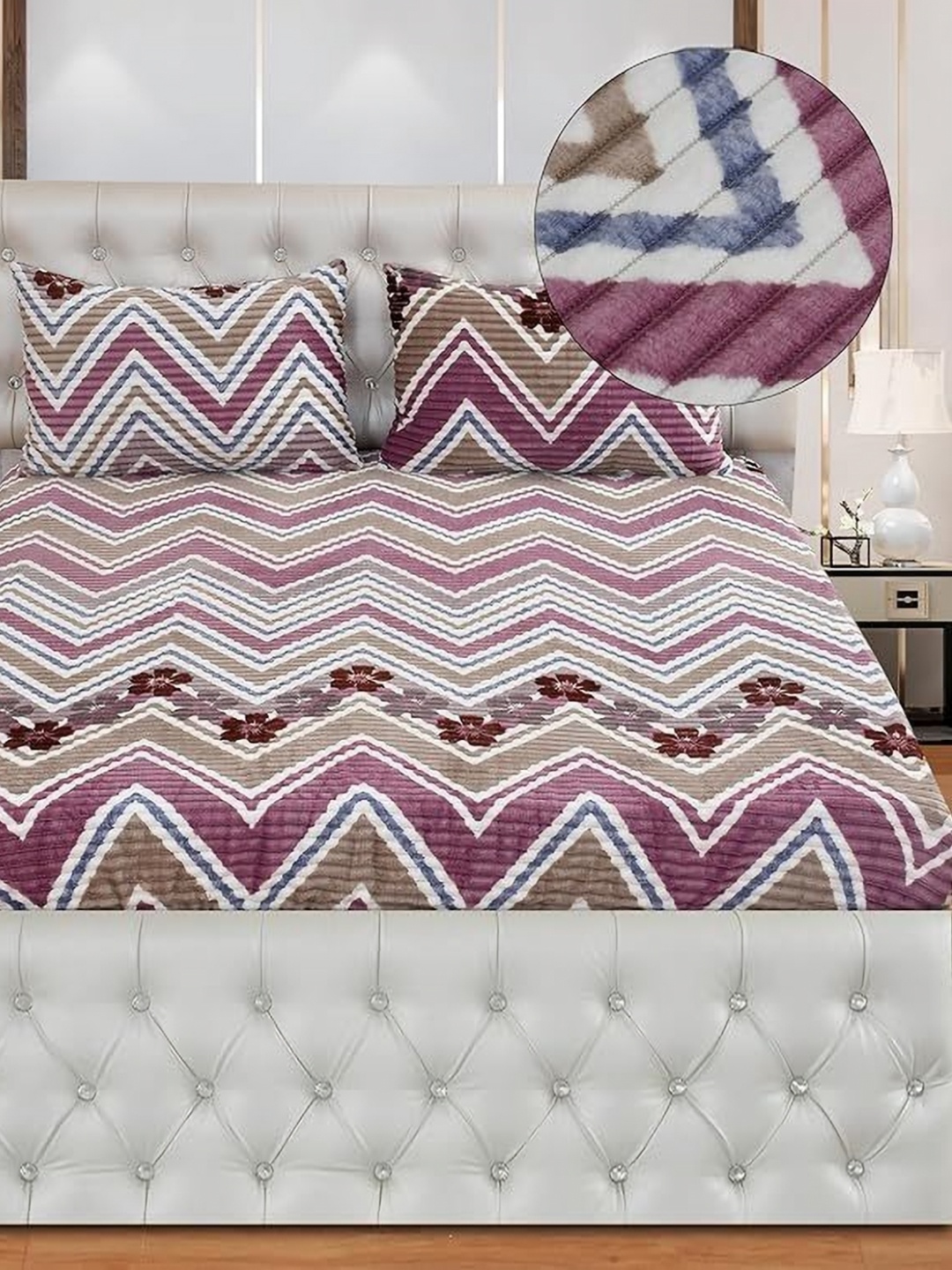 

BREVARD White Geometric 210 TC Single Bedsheet Set 91 cm x 182 cm