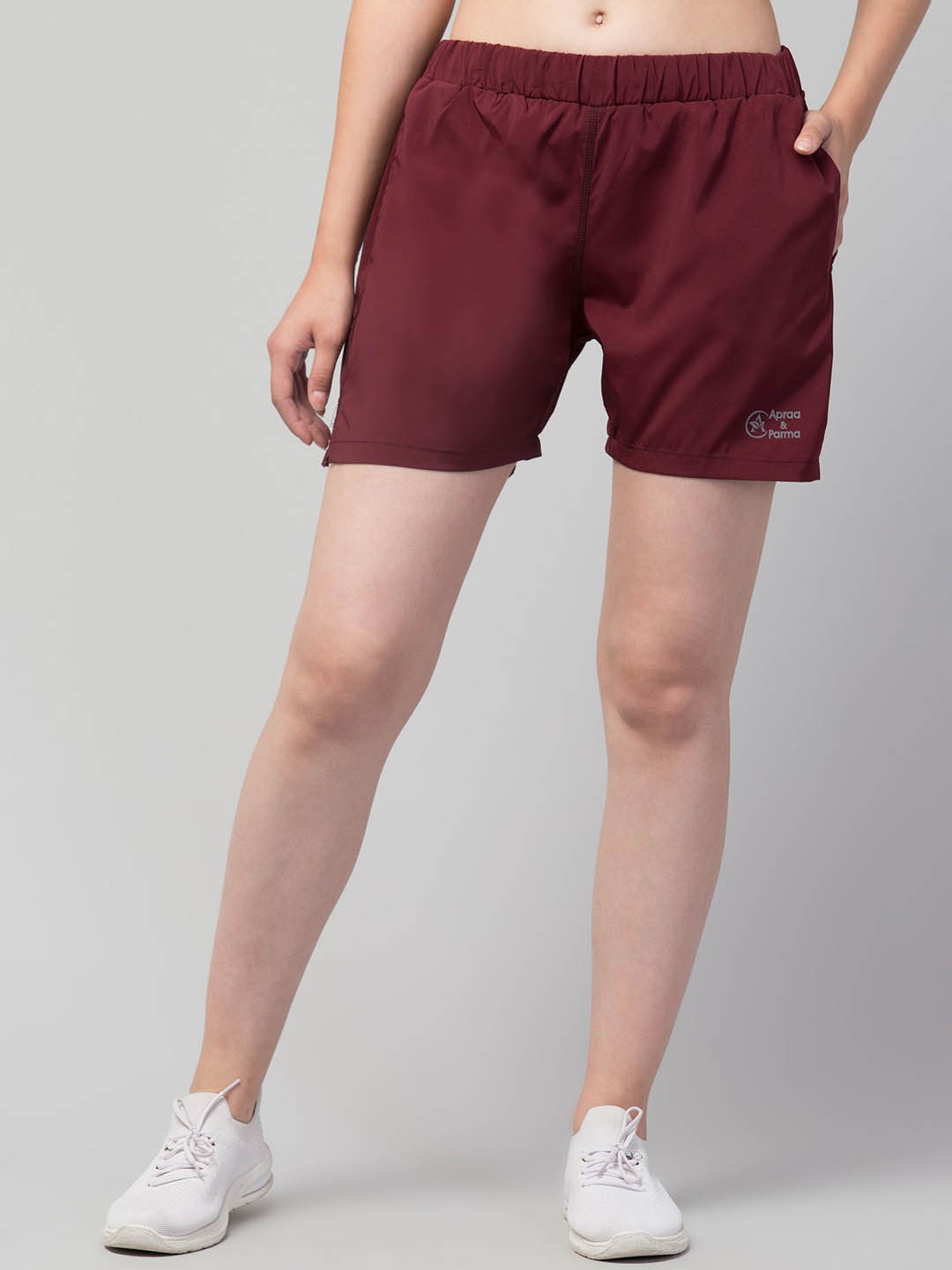 

UllasPemium Women Running Sports Shorts, Maroon