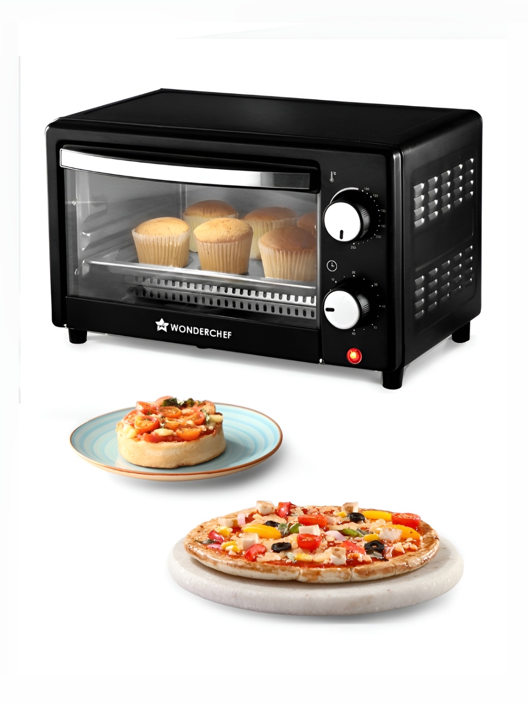 

Wonderchef Black & Transparent Heat Resistant Oven Toaster Griller - 10 L