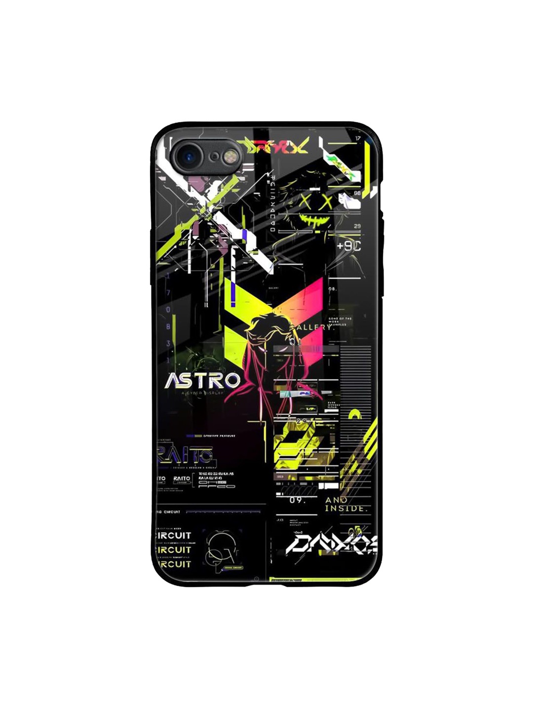 

QRIOH Astro Glitch Printed iPhone 7 Back Case, Black