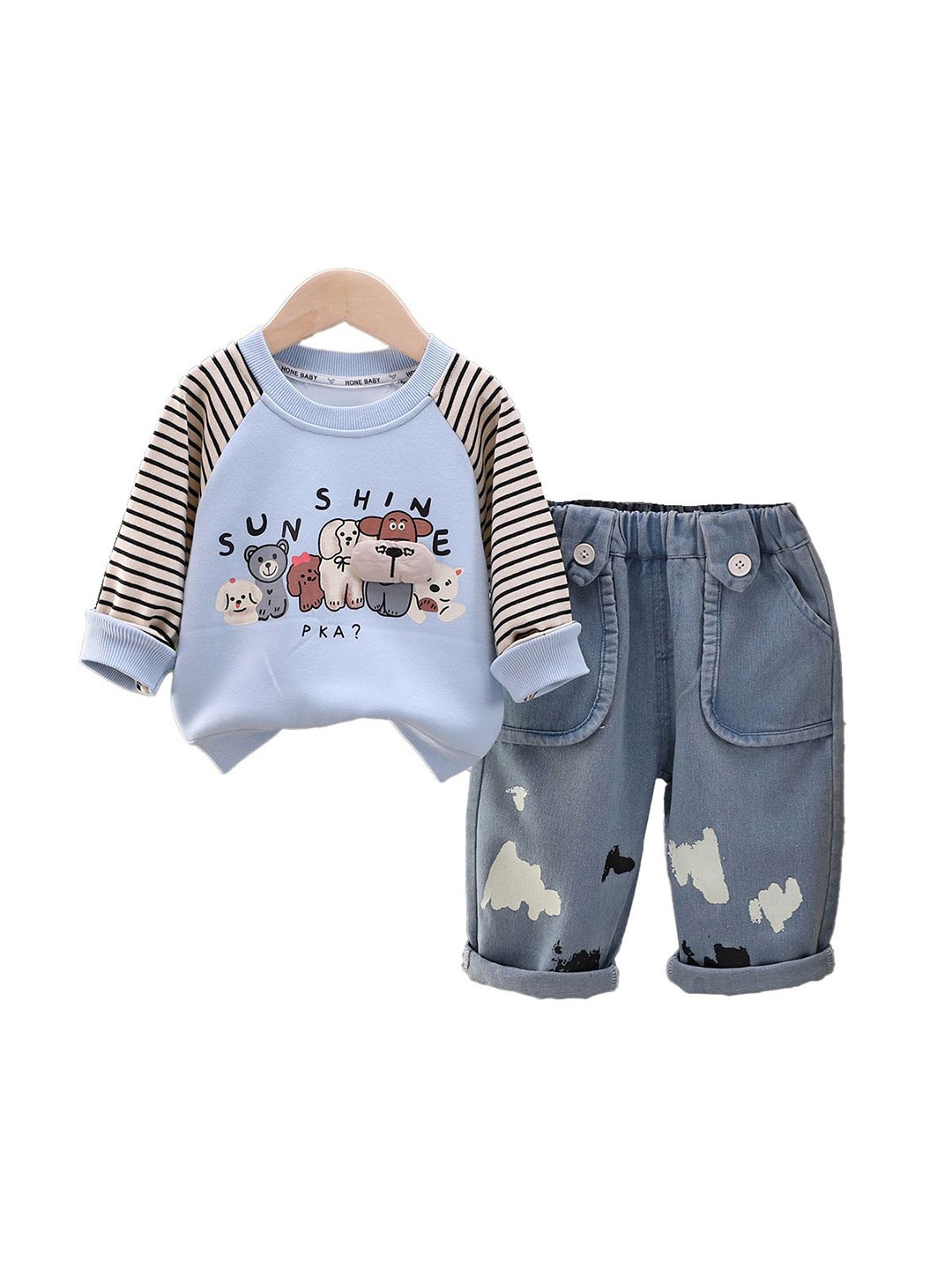 

StyleCast x Revolte Boys Printed T-shirt with Trousers, Blue