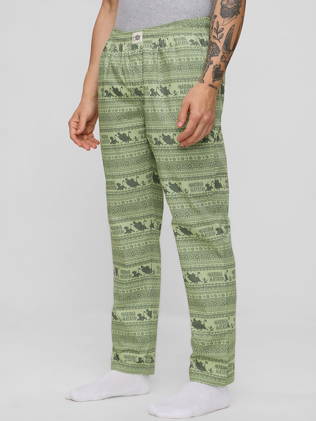 

The Souled Store Printed Mid-Rise Pyjamas, Green