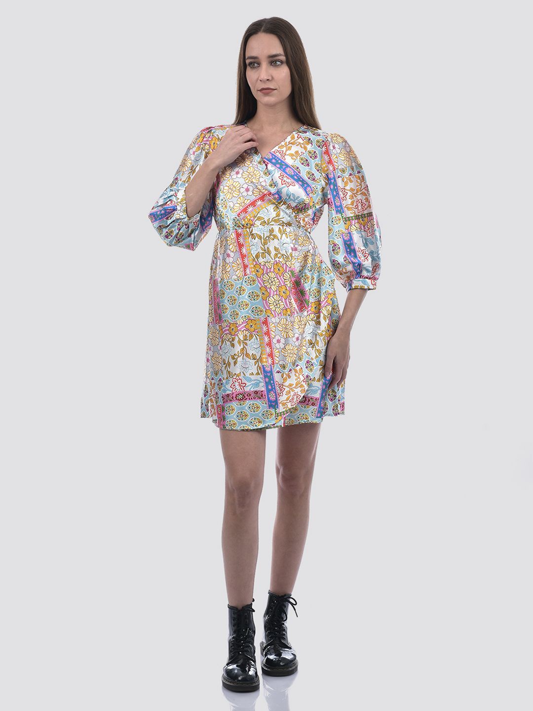 

ONLY Women Floral Print A-Line Dress, Blue