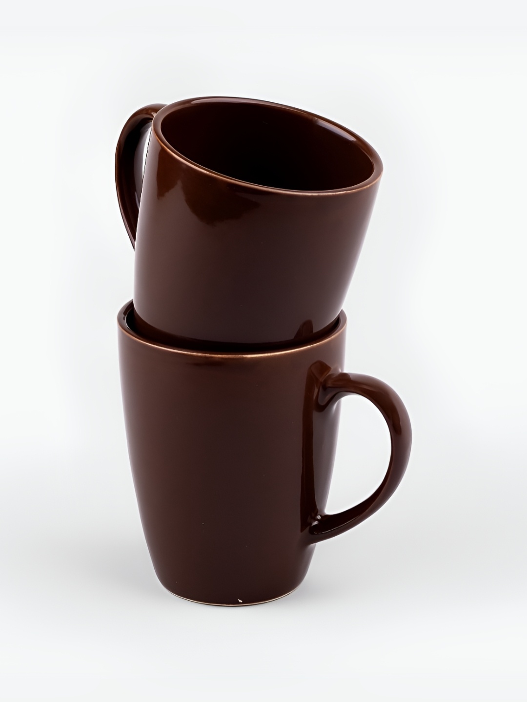 

Storepedia Brown 2 Pcs Dishwasher & Microwave Safe Ceramic Glossy Coffee Mugs 300ml Each