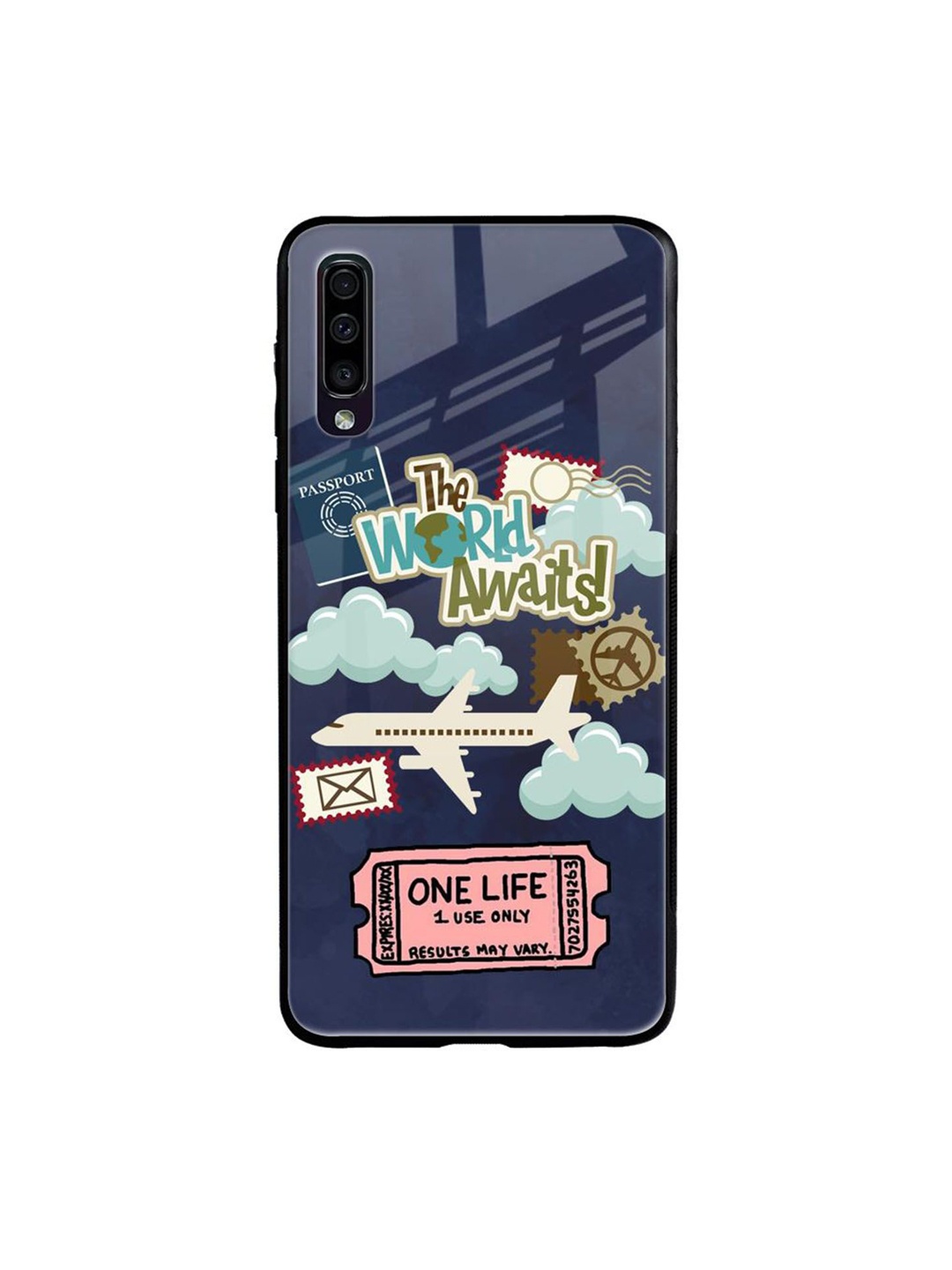 

QRIOH Tour The World Printed Samsung Galaxy A50 Back Case, Blue