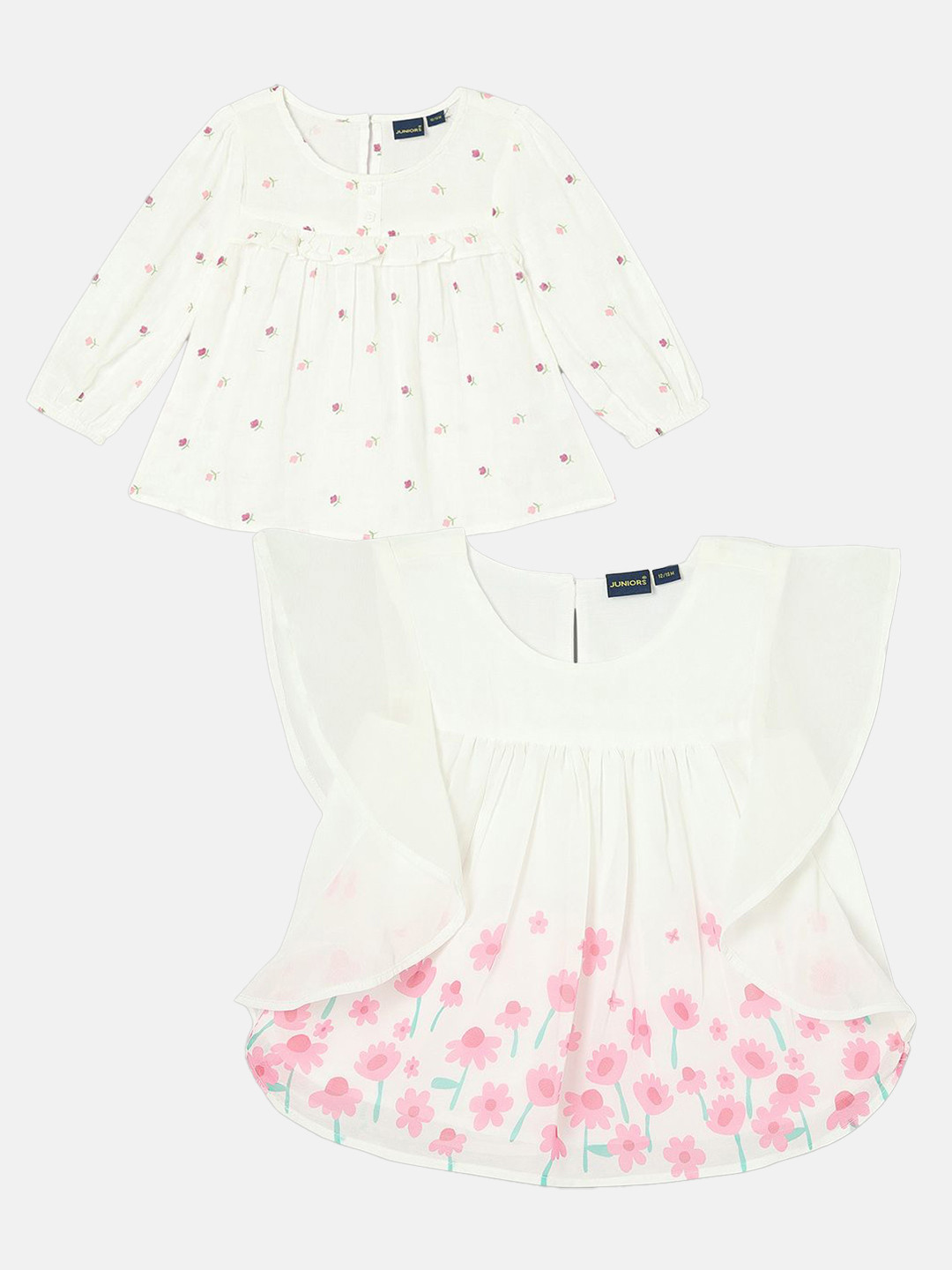 

Juniors by Lifestyle Girls Printed Pack Of 2 Tops, White