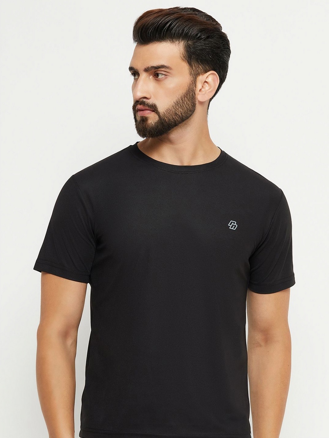

RENUOVO Men Applique T-shirt, Black