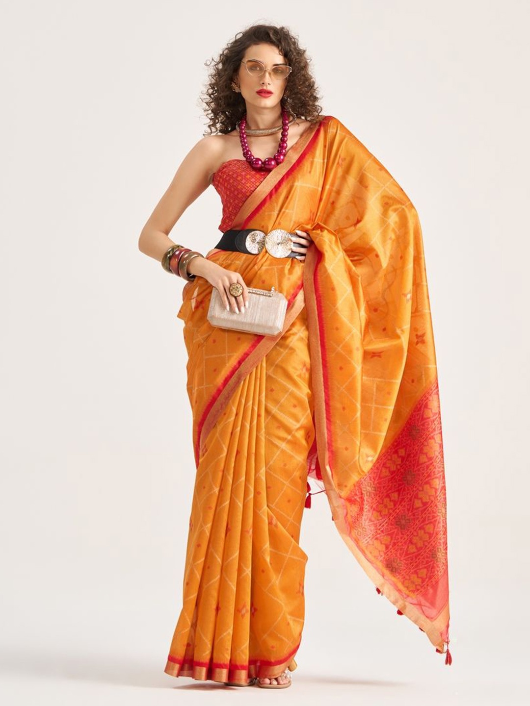 

Suha Woven Design Zari Saree, Mustard