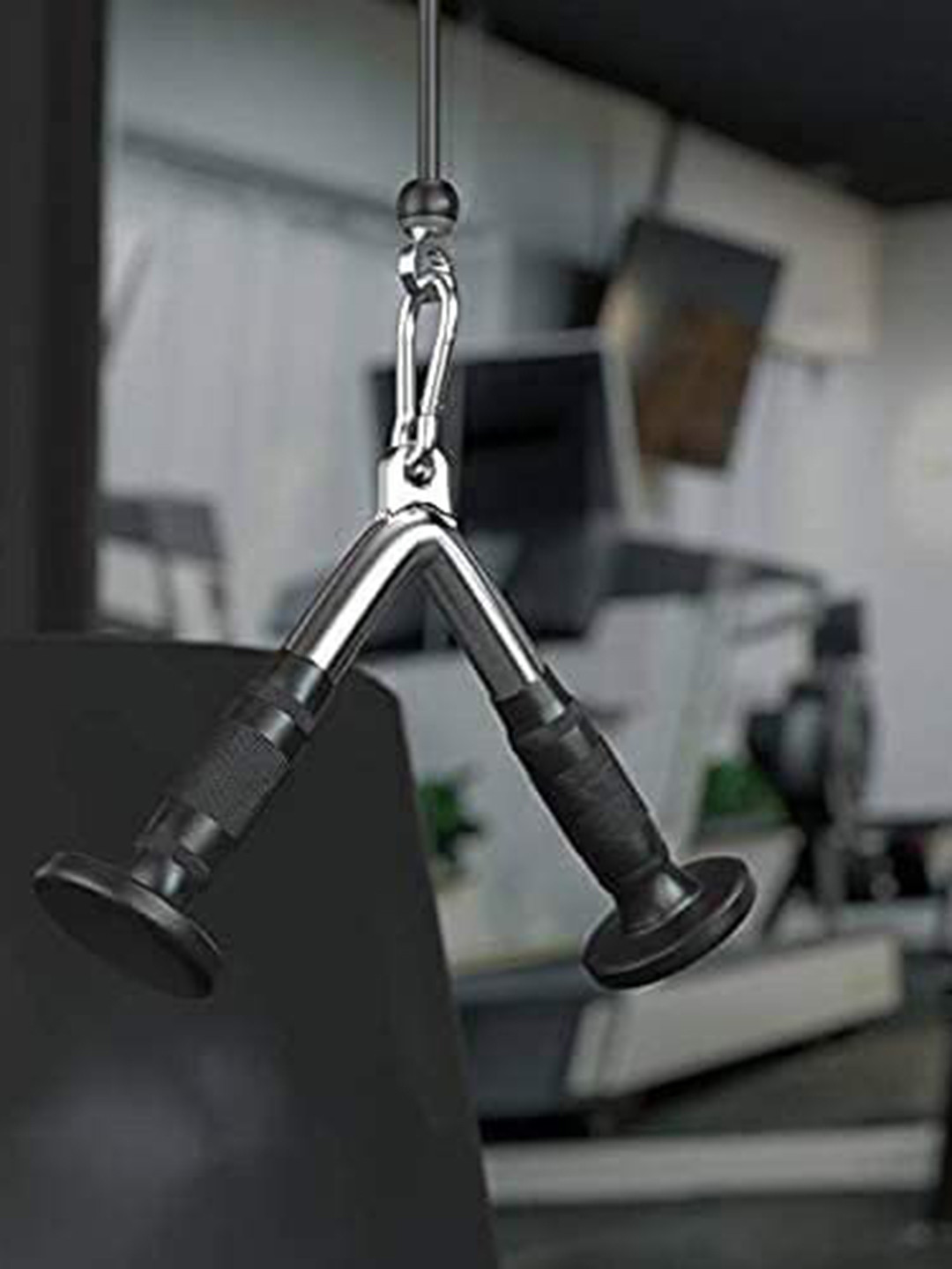 

HackerX Tricep V Type Handle for Exercise Gym Attachment, Silver