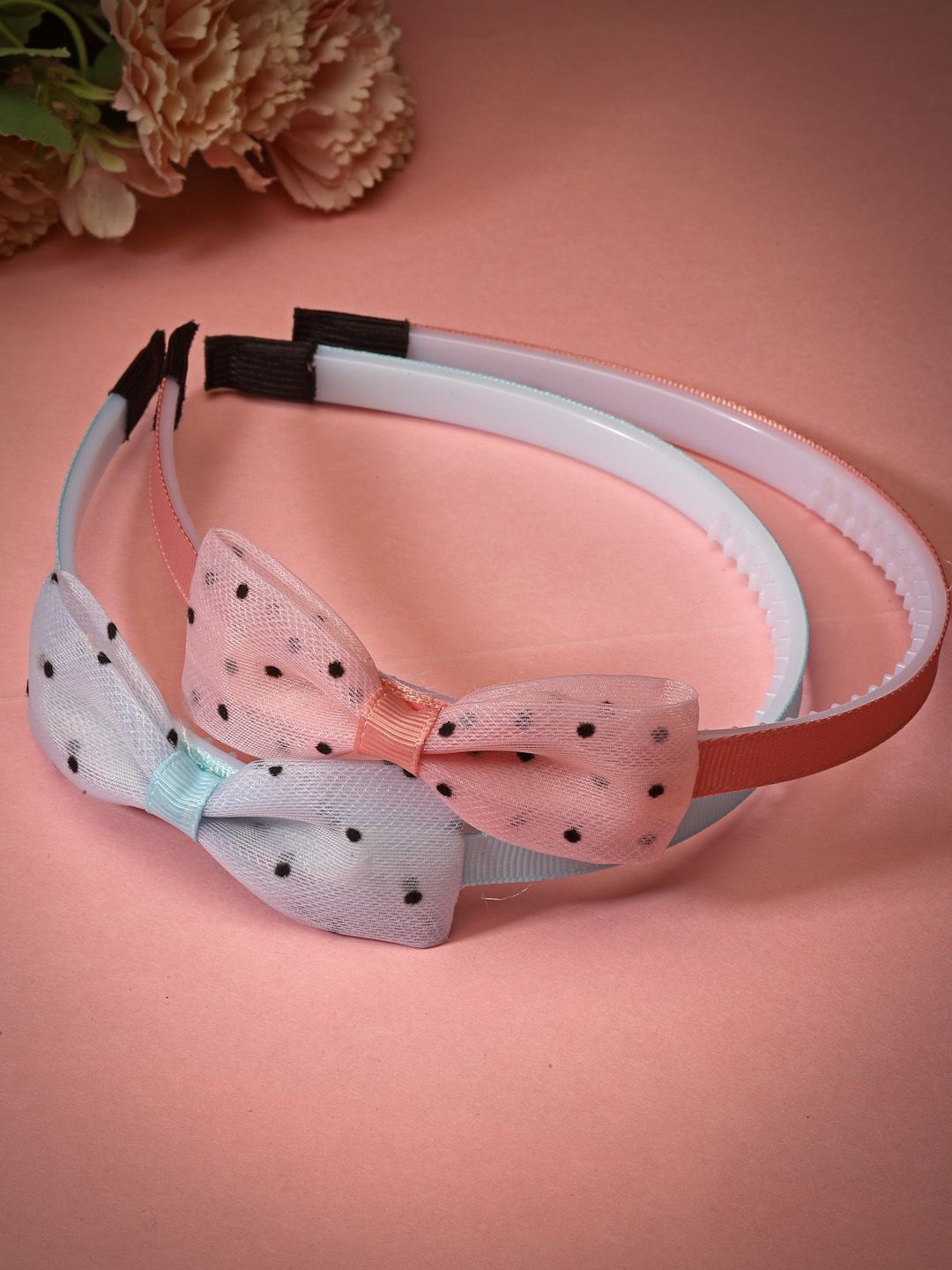 

Stoln Set Of 2 Bow Designed Printed Hair Bands, Pink