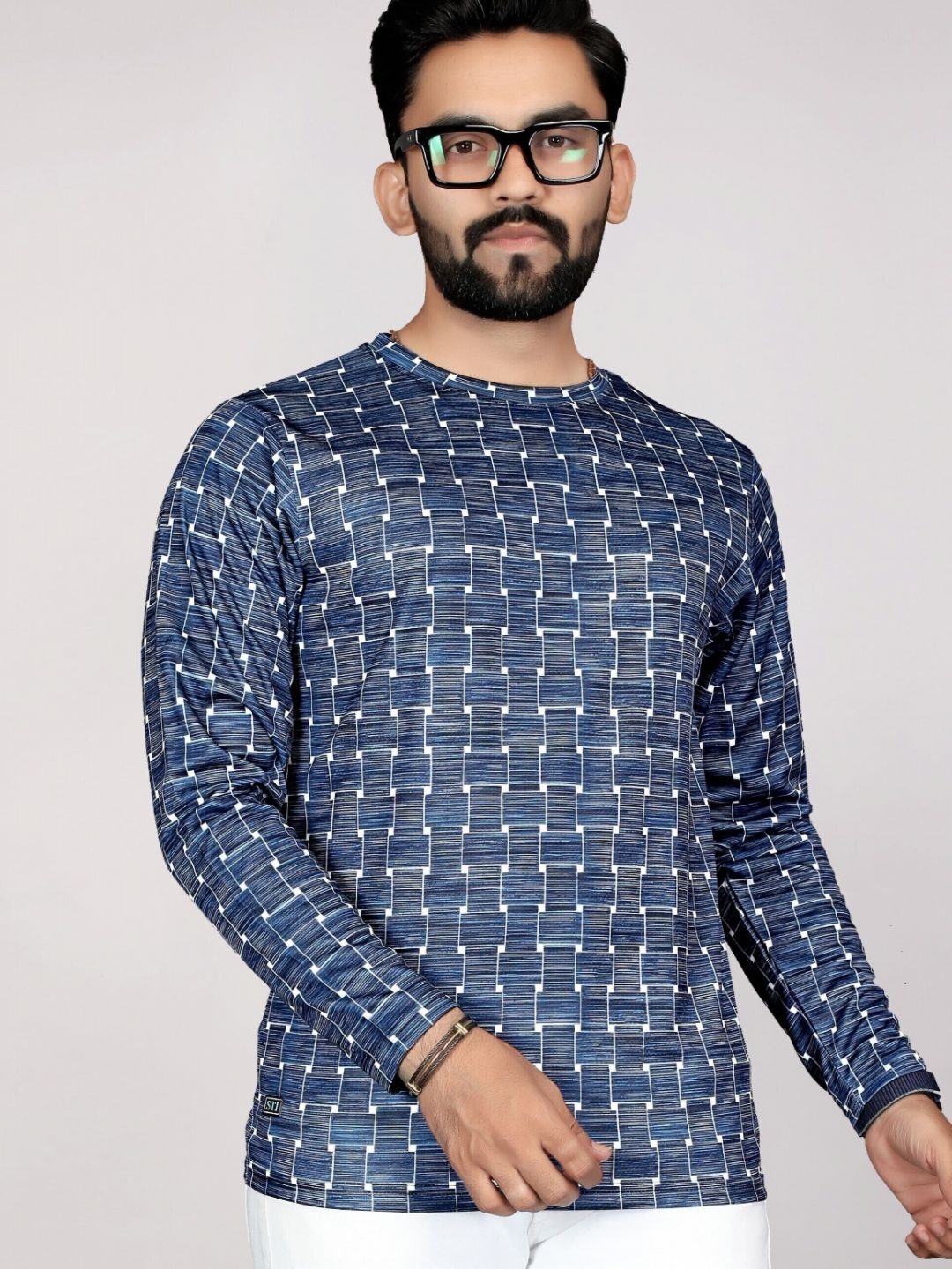 

FABRIPPLE Men Printed Pockets T-shirt, Blue