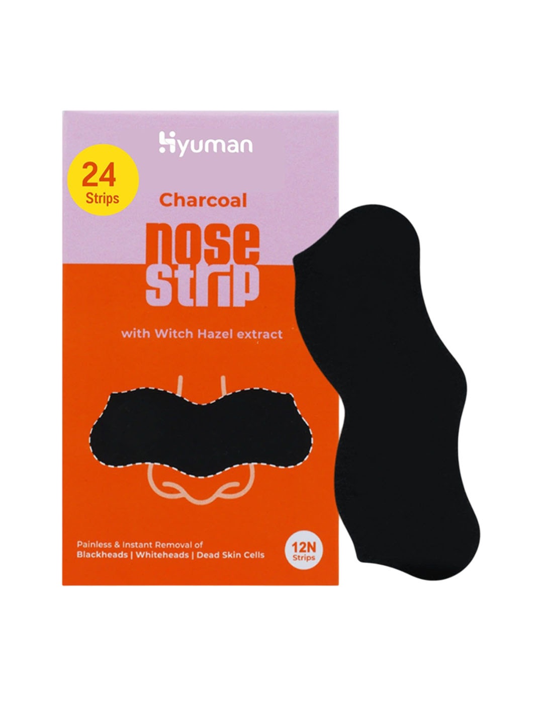 

HYUMAN Nose Strip For Blackhead Whitehead Remover- 24 Strips, Black