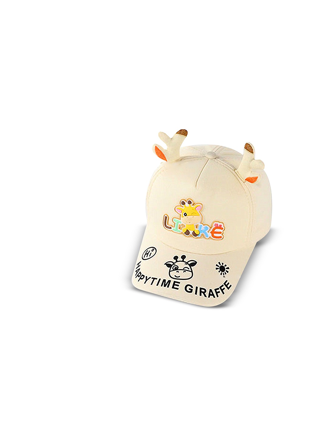 

Babymoon Kids Printed Cotton Baseball Cap, Off white